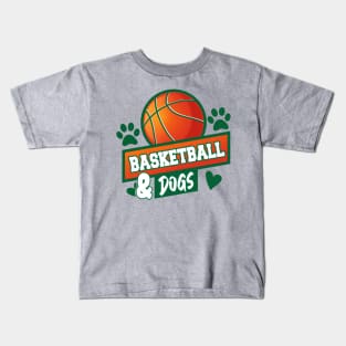 Basketball and dogs v2 Kids T-Shirt